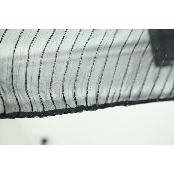 Beaded Silk Scarf 70" x 20" Sheer Whimsigoth 90s Witchy Y2K Rectangle Shawl - Picture 7 of 14